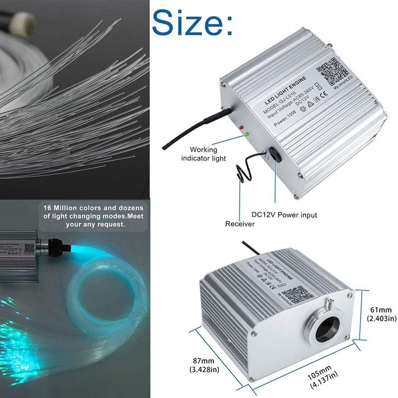 DC12V 10W Bluetooth APP & RF Music Twinkle RGBW LED Fiber Optic Star Ceiling Light Engine DC12V 10W Bluetooth APP & RF Music Twinkle RGBW LED Fiber Optic Star Ceiling Light Engine